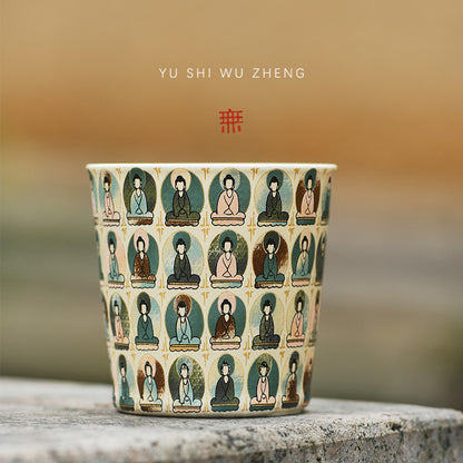 Dunhuang Cultural and Creative Large Teacup Kung Fu Tea Set Tea Cup Cup Mogao Grottoes Mural Zen Thousand Buddha Cup