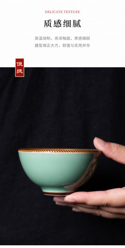 Longquan Celadon Master Cup Vintage Tea Cup Ceramic Kung Fu Tea Cup Personal Single Cup Small Tea Bowl