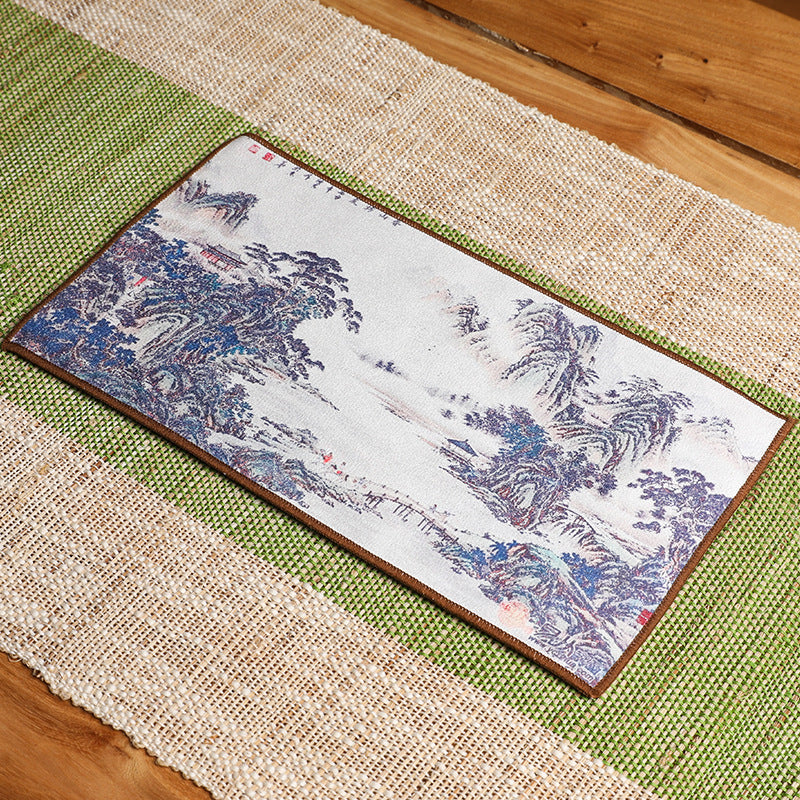 Painted Tea Towel Antique Suede Tea Towel 【Gift】