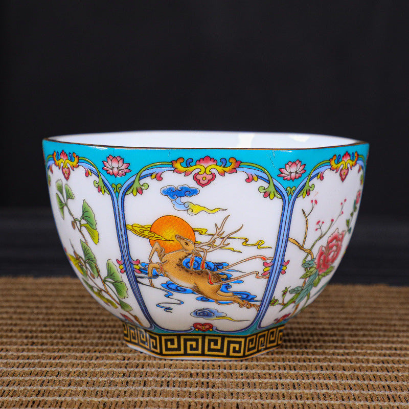 Jingdezhen Chinese retro enamel color tea cup, tea cup, master cup, tea cup set