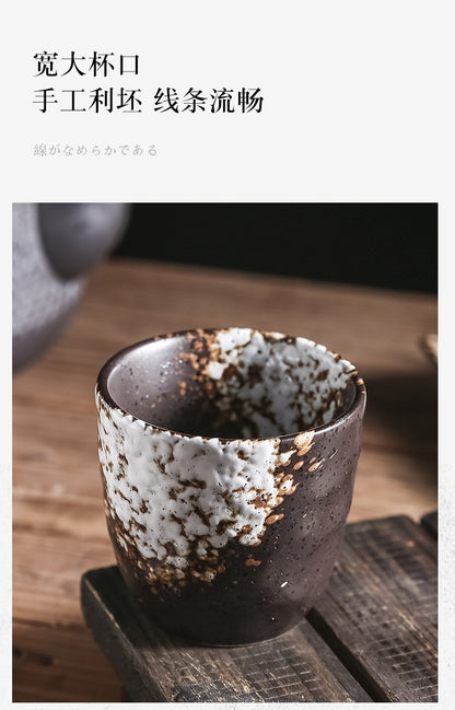 Japanese-style tea cups, matcha tea cups, vintage stoneware water cups