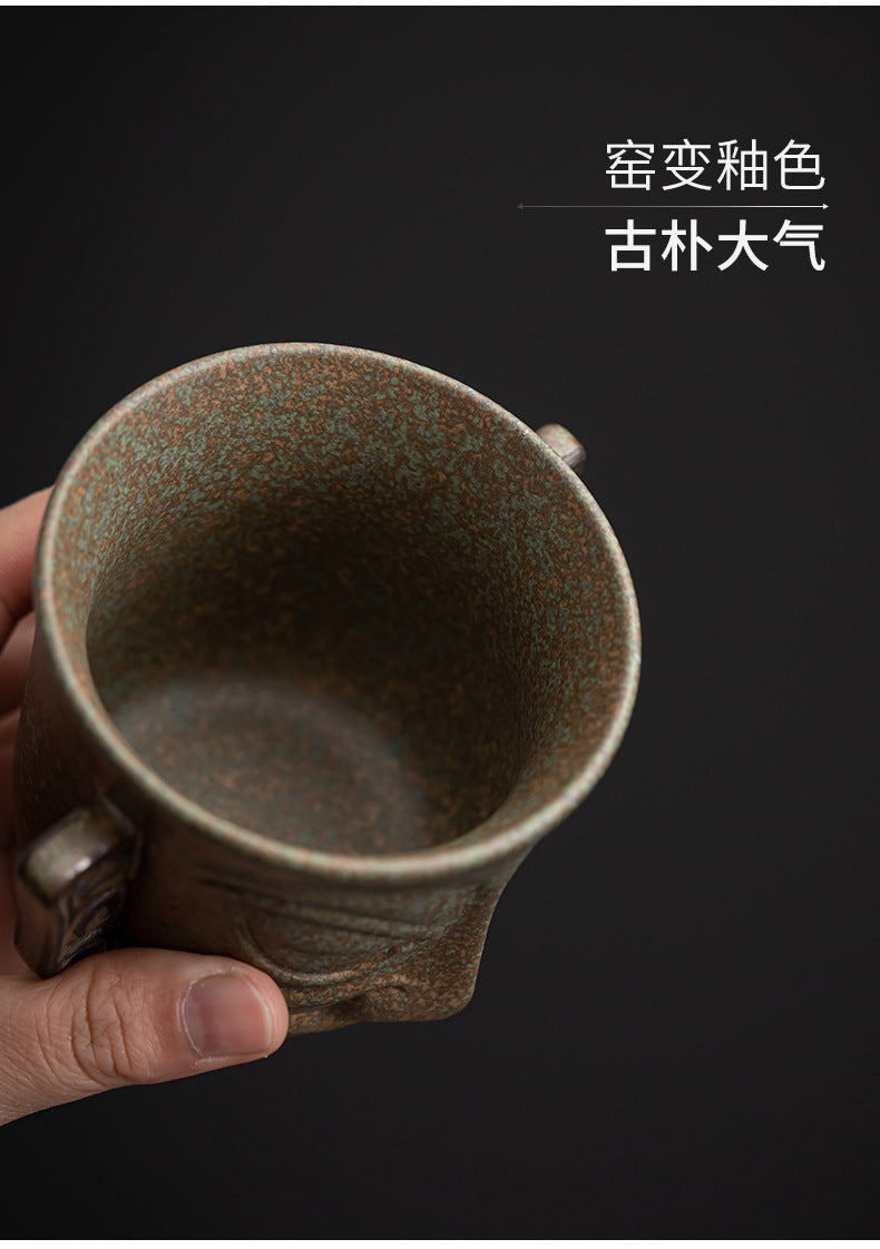 《青铜釉》三星堆陶瓷杯、主人杯、国潮文创茶杯 中式禅意