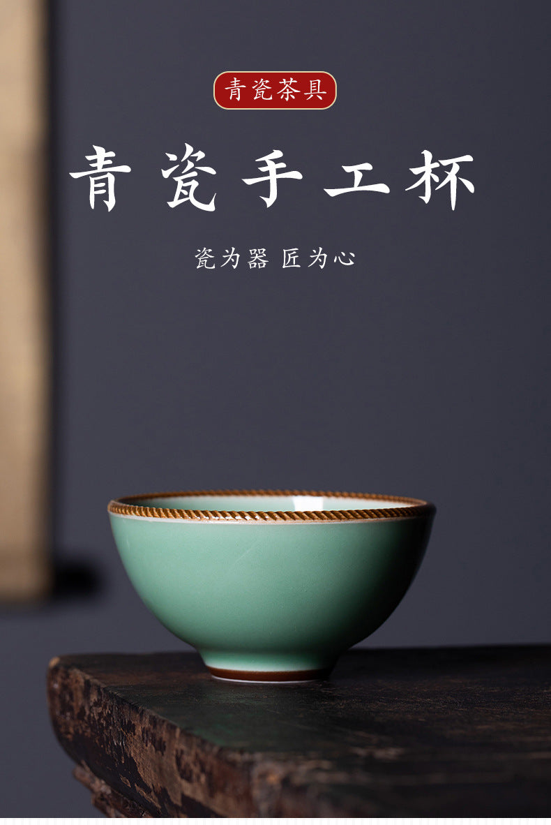 Longquan Celadon Master Cup Vintage Tea Cup Ceramic Kung Fu Tea Cup Personal Single Cup Small Tea Bowl