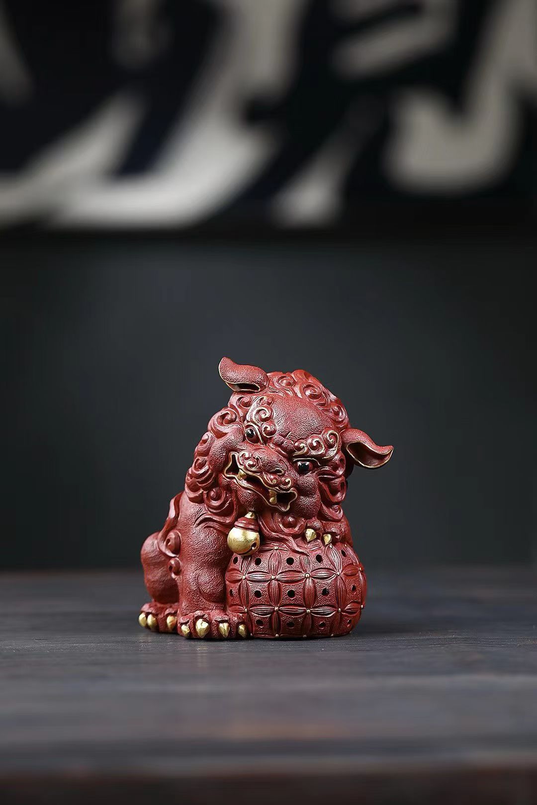 大紅袍朱泥醒獅茶寵