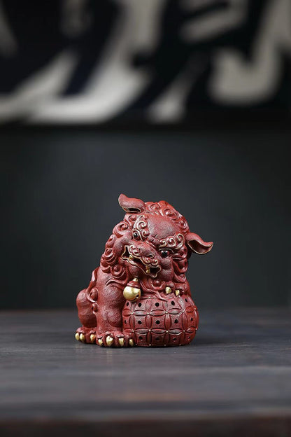 大紅袍朱泥醒獅茶寵