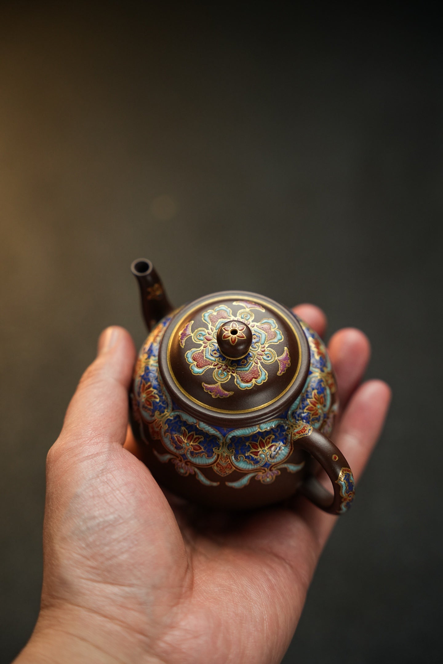 原礦極品老紫泥琺瑯彩景雅紫砂壺「20250822每日特價」