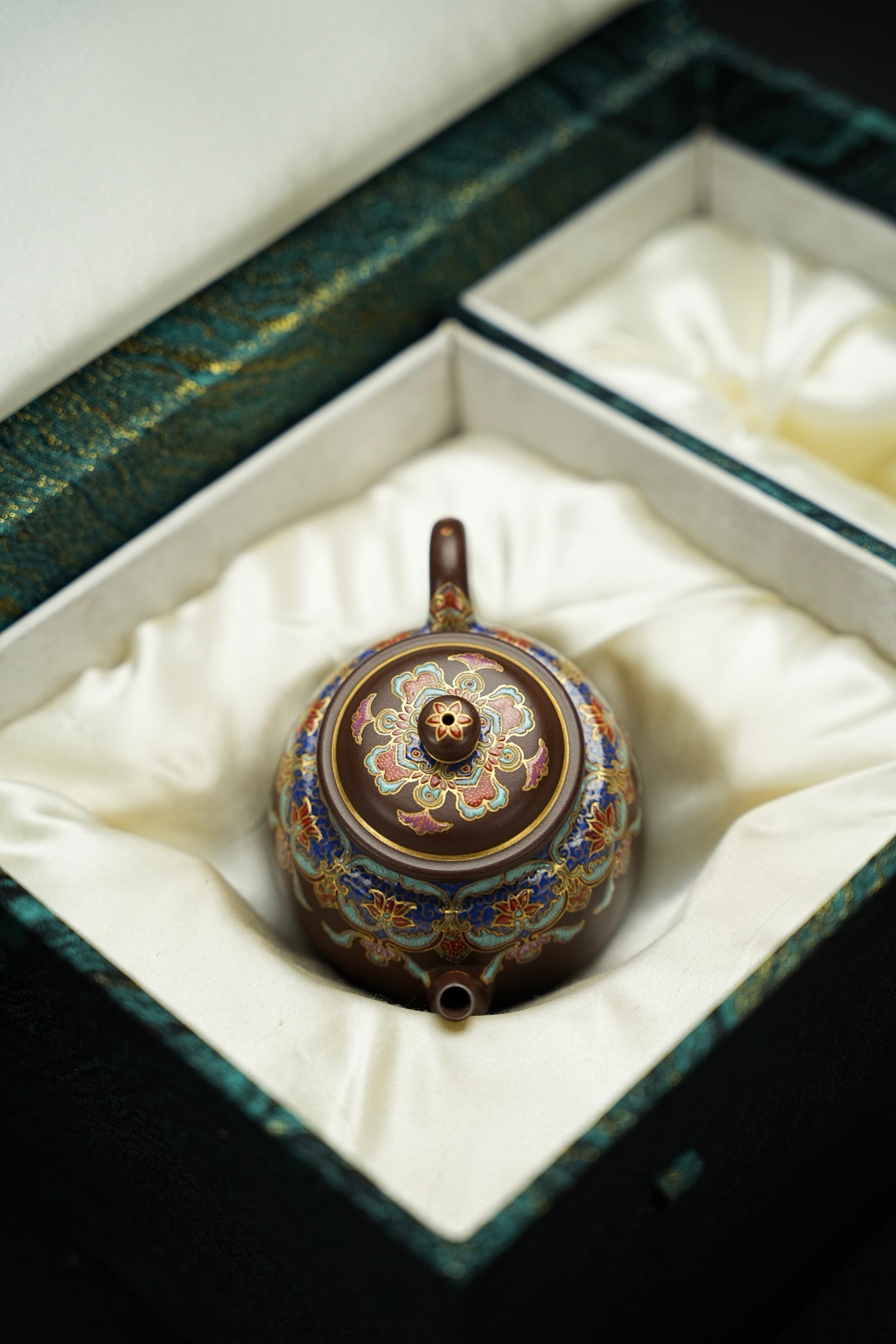 原礦極品老紫泥琺瑯彩景雅紫砂壺「20250822每日特價」