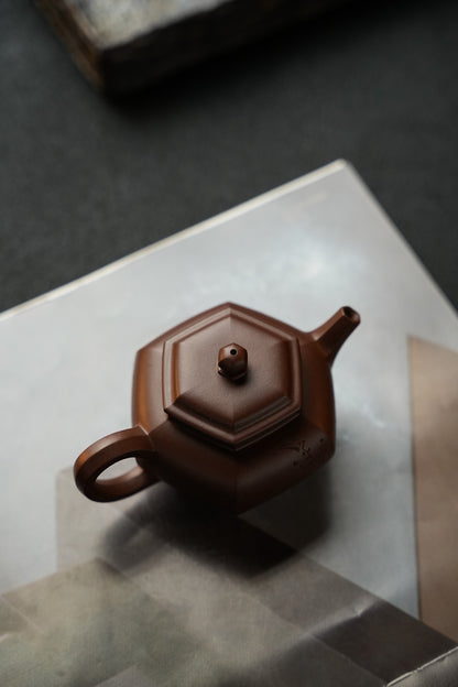 原礦頂級老紫泥六方宮燈紫砂壺「20250628每日特價」