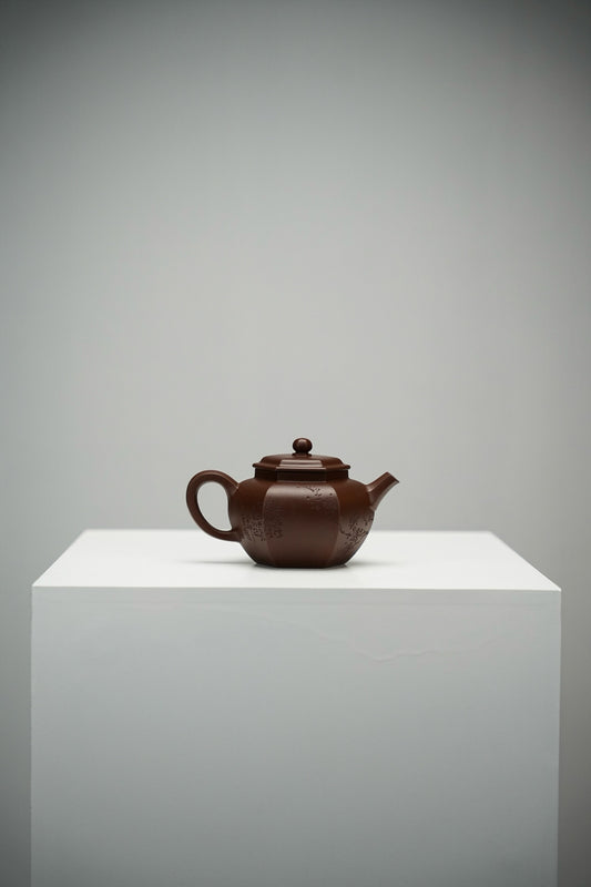 原礦頂級老紫泥六方宮燈紫砂壺「20250628每日特價」