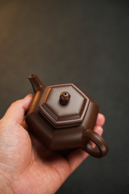 原礦頂級老紫泥六方宮燈紫砂壺「20250628每日特價」