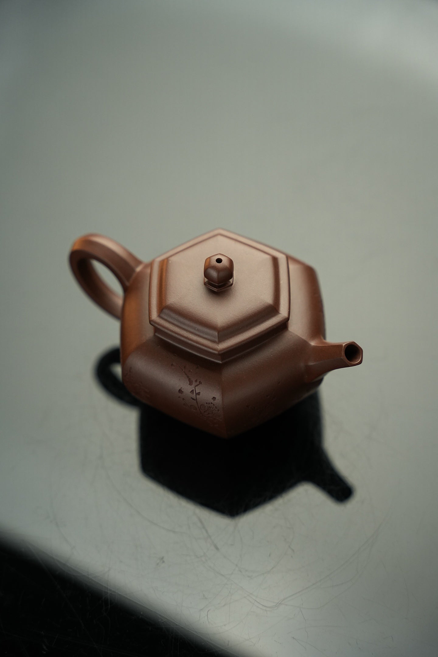 原礦頂級老紫泥六方宮燈紫砂壺「20250628每日特價」