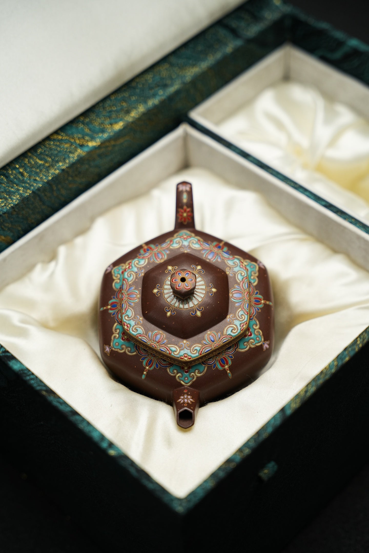 頂級老紫料精工琺瑯六方旭茂紫砂壺「20250628每日特價」