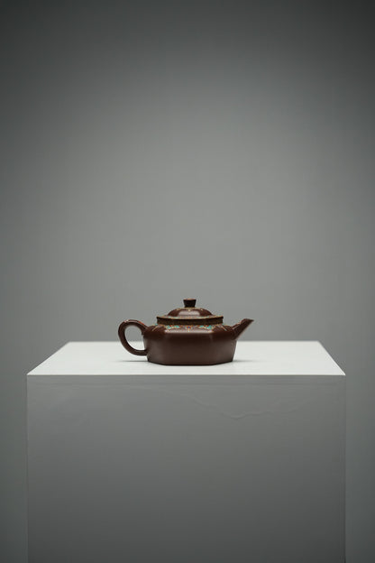 頂級老紫料精工琺瑯六方旭茂紫砂壺「20250628每日特價」