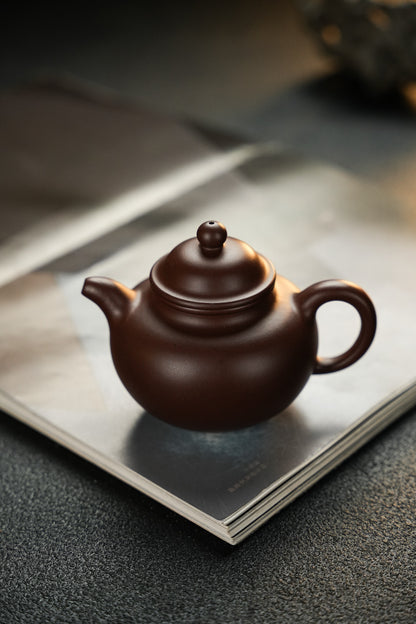 全手工原礦極品老紫泥掇球紫砂壺「20250628每日特價」