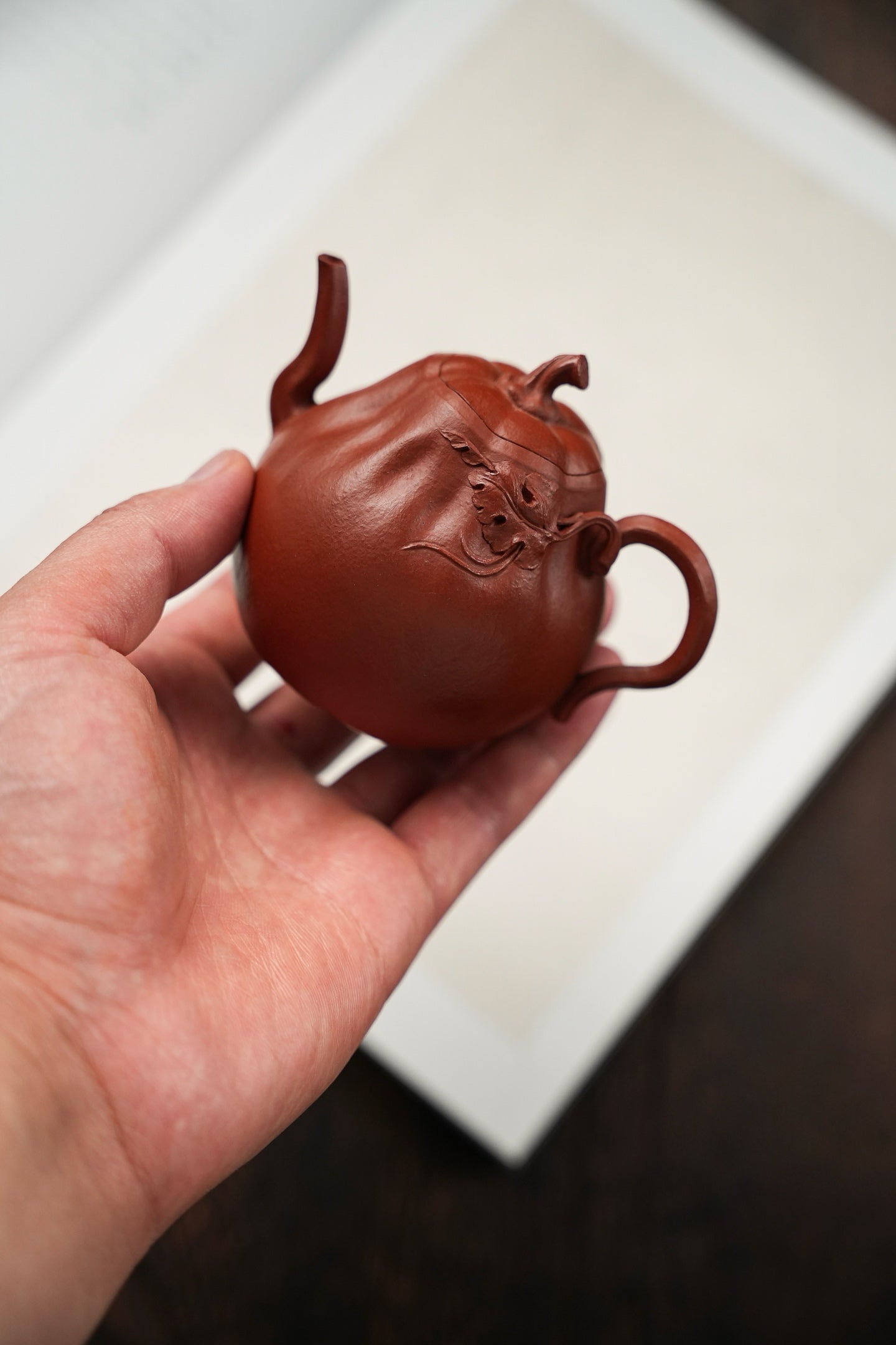 朱泥小南瓜霓裳紫砂壺「20251118每日特價」