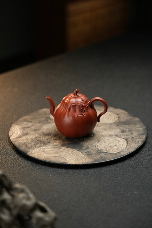 朱泥小南瓜霓裳紫砂壺「20251118每日特價」