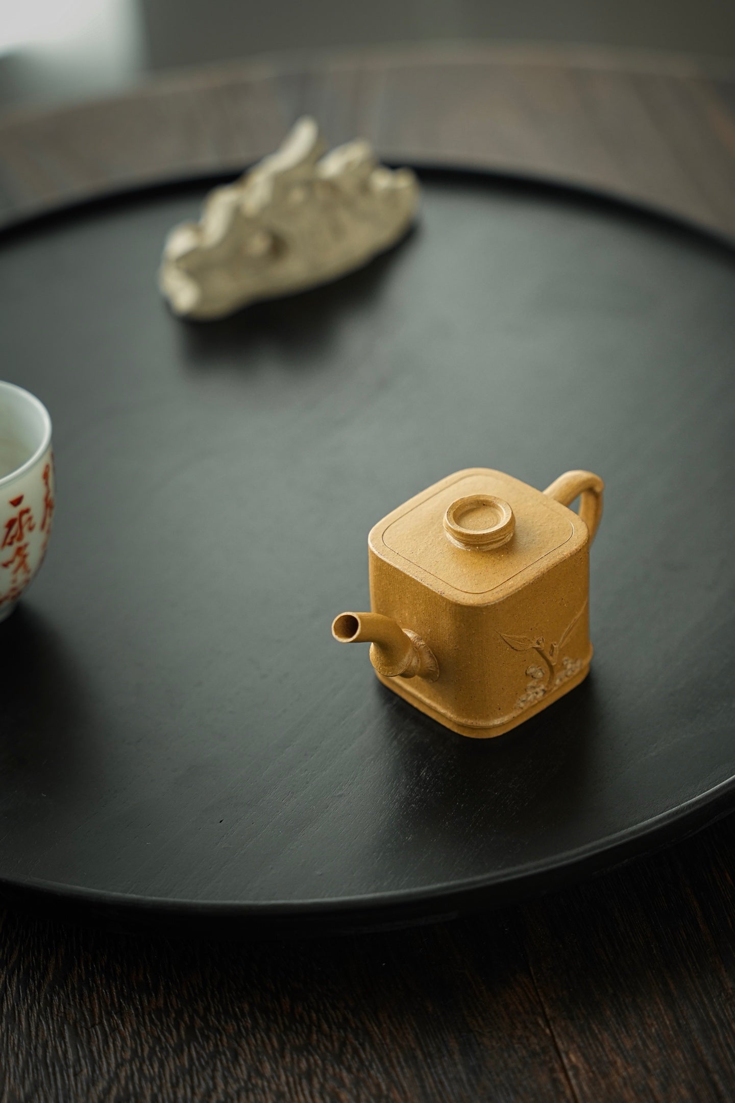 極品黃金段泥小方竹薄胎紫砂壺「20250628每日特價」