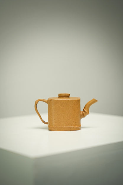 極品黃金段泥小方竹薄胎紫砂壺「20250628每日特價」