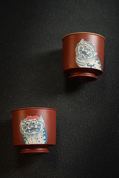 極品好料瑞獅杯金銀琺瑯紫砂壺「20250816每日特價」