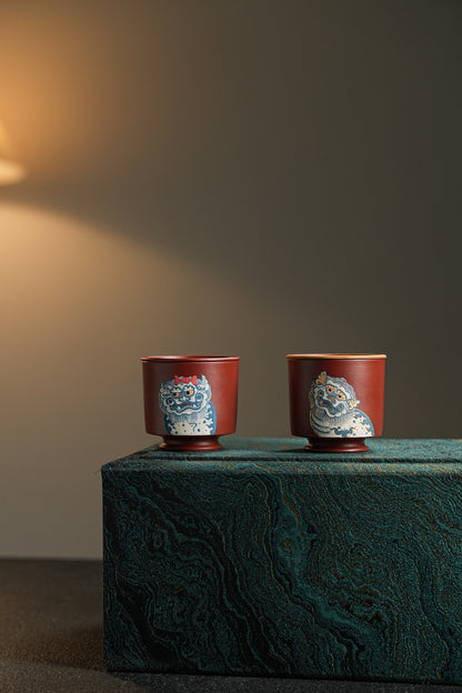 極品好料瑞獅杯金銀琺瑯紫砂壺「20250816每日特價」