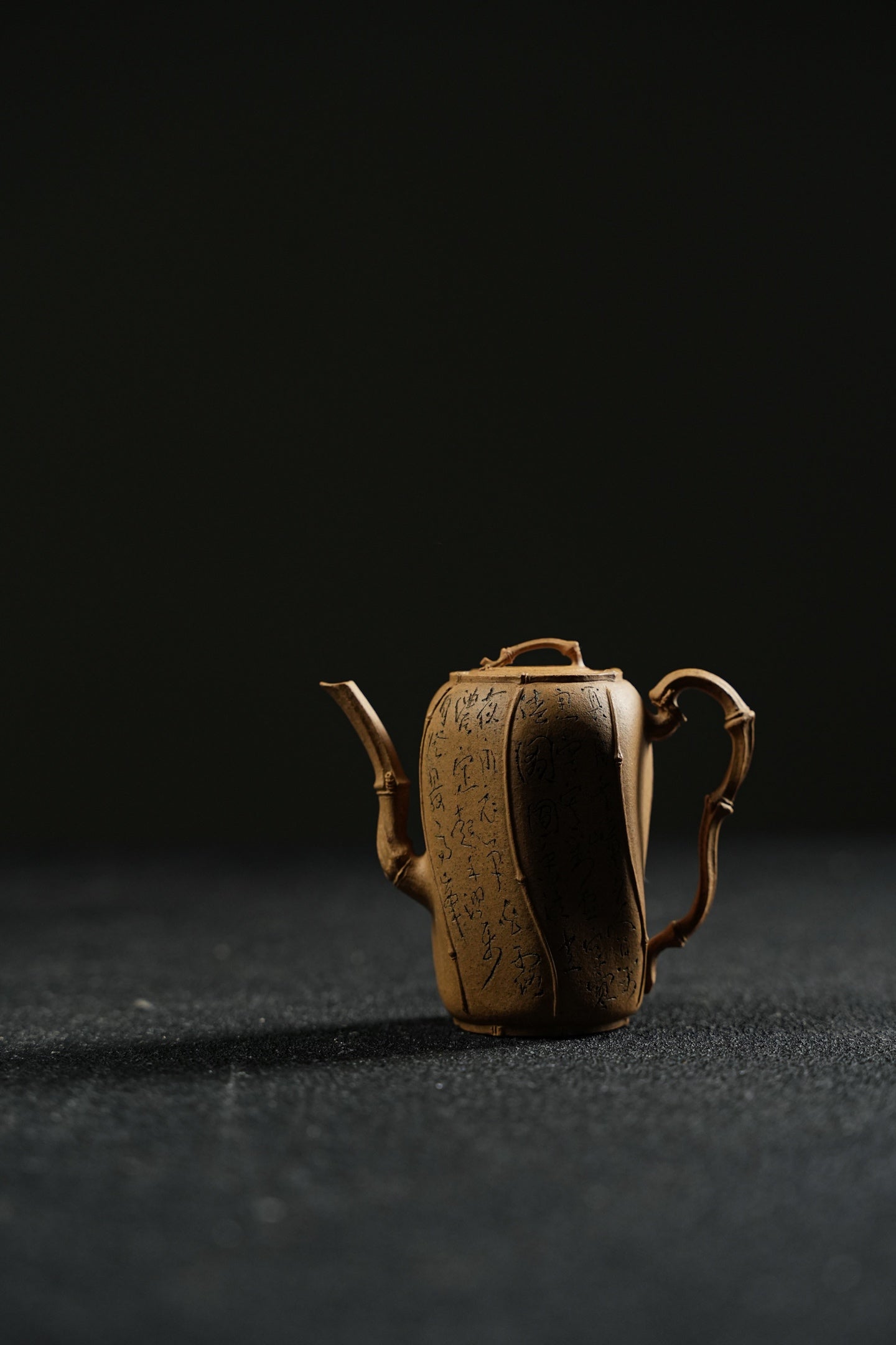 全手工薄胎極品老段泥六竹居士紫砂壺