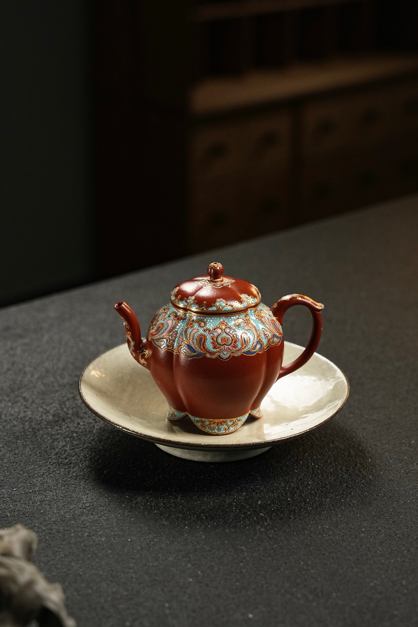 全手工極品朱泥筋紋霓裳紫砂壺「20250822每日特價」