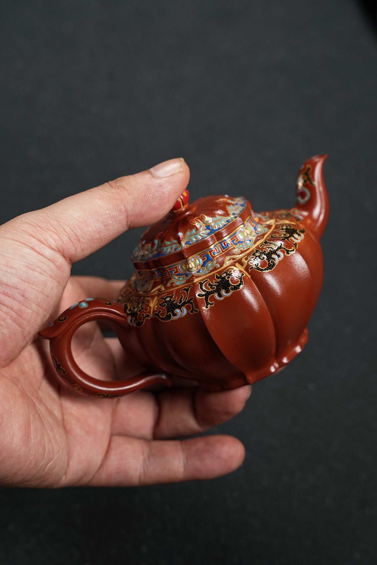 全手工極品朱泥筋紋笑櫻紫砂壺「20250822每日特價」