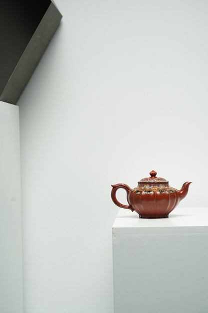 全手工極品朱泥筋紋笑櫻紫砂壺「20250822每日特價」