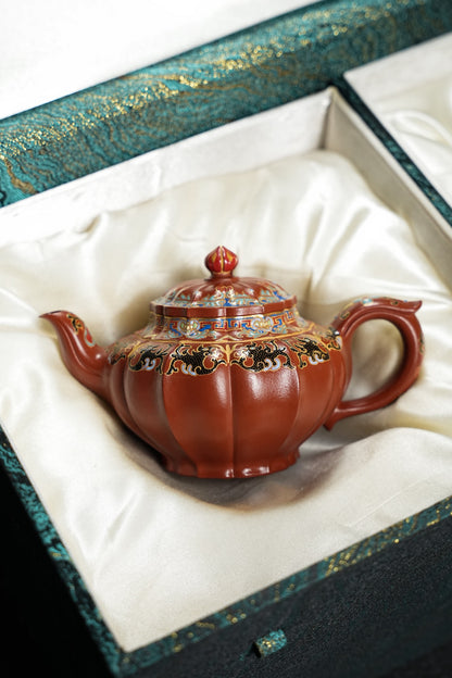 全手工極品朱泥筋紋笑櫻紫砂壺「20250822每日特價」