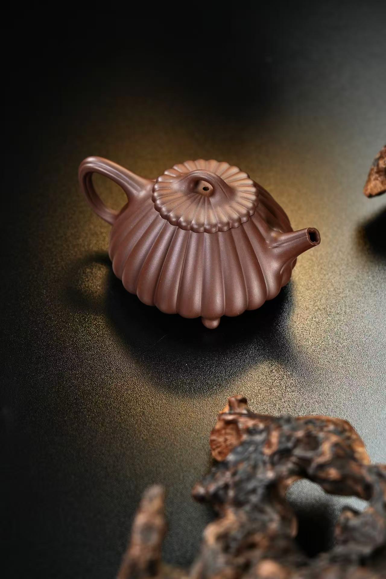 原礦頂級老紫泥筋紋石瓢紫砂壺「20250827每日特價」