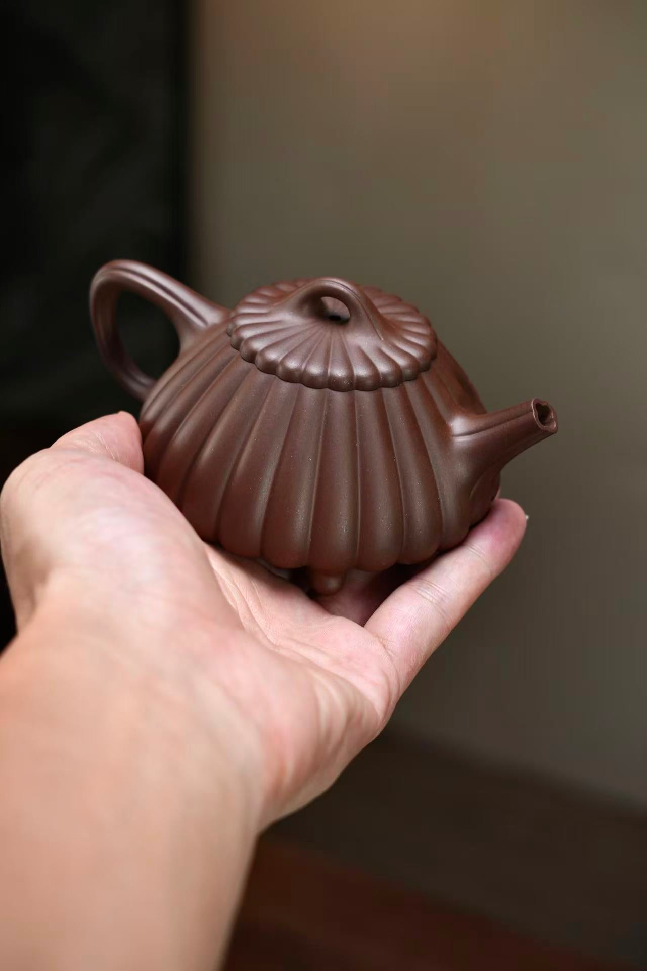 原礦頂級老紫泥筋紋石瓢紫砂壺「20250827每日特價」