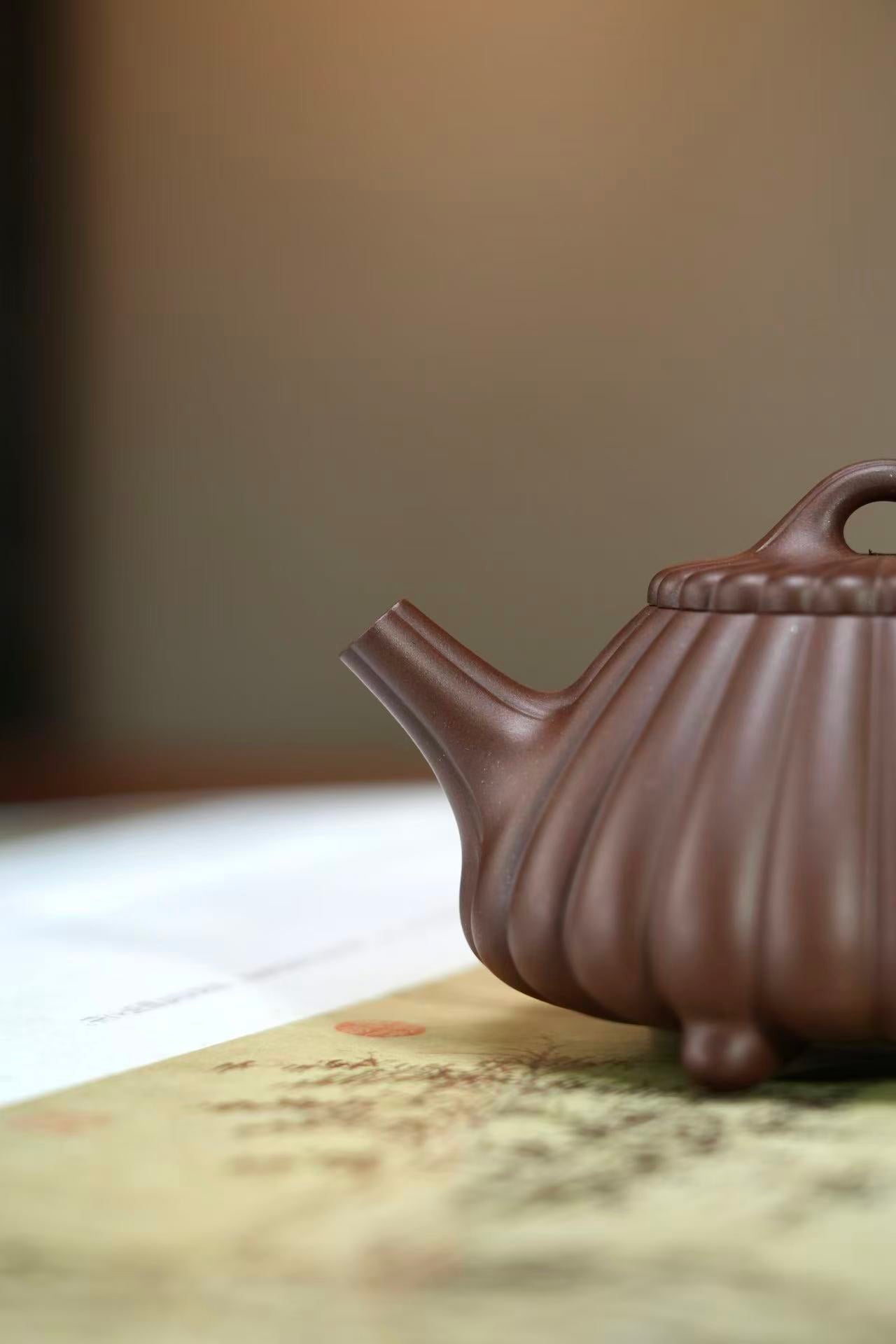 原礦頂級老紫泥筋紋石瓢紫砂壺「20250827每日特價」