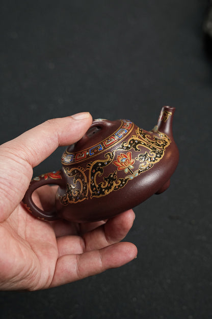 原礦頂級紫泥手工琺瑯彩礎瓢紫砂壺「20251118每日特價」