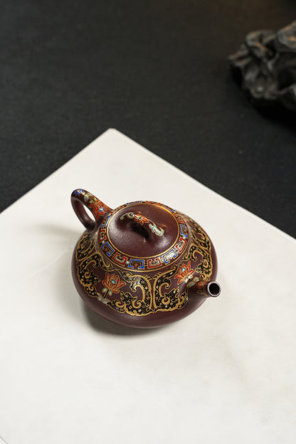 原礦頂級紫泥手工琺瑯彩礎瓢紫砂壺「20251118每日特價」