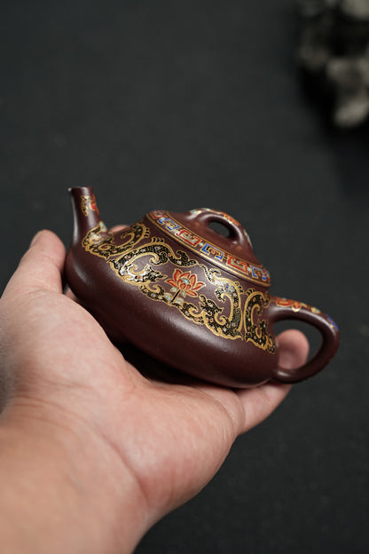 原礦頂級紫泥手工琺瑯彩礎瓢紫砂壺「20251118每日特價」