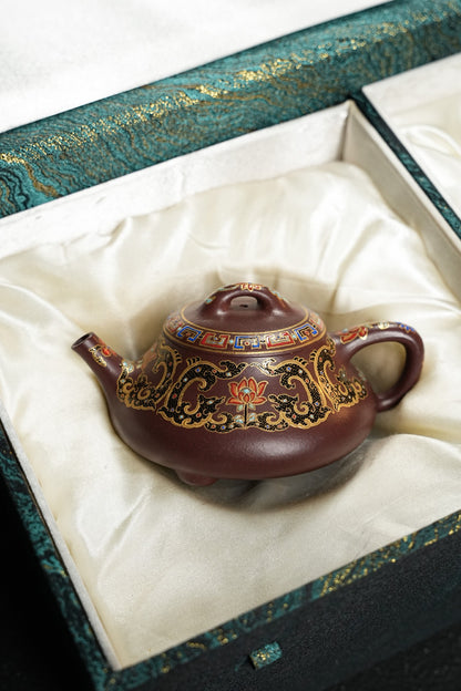 原礦頂級紫泥手工琺瑯彩礎瓢紫砂壺「20251118每日特價」