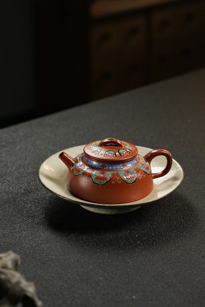 原礦頂級老朱泥空山禪韻琺瑯彩紫砂壺「20260111每日特價」