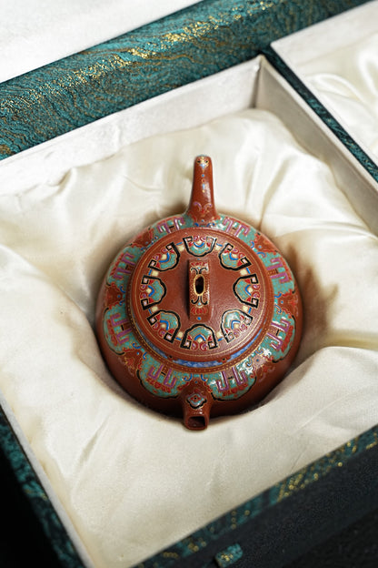 原礦頂級老朱泥空山禪韻琺瑯彩紫砂壺「20260111每日特價」