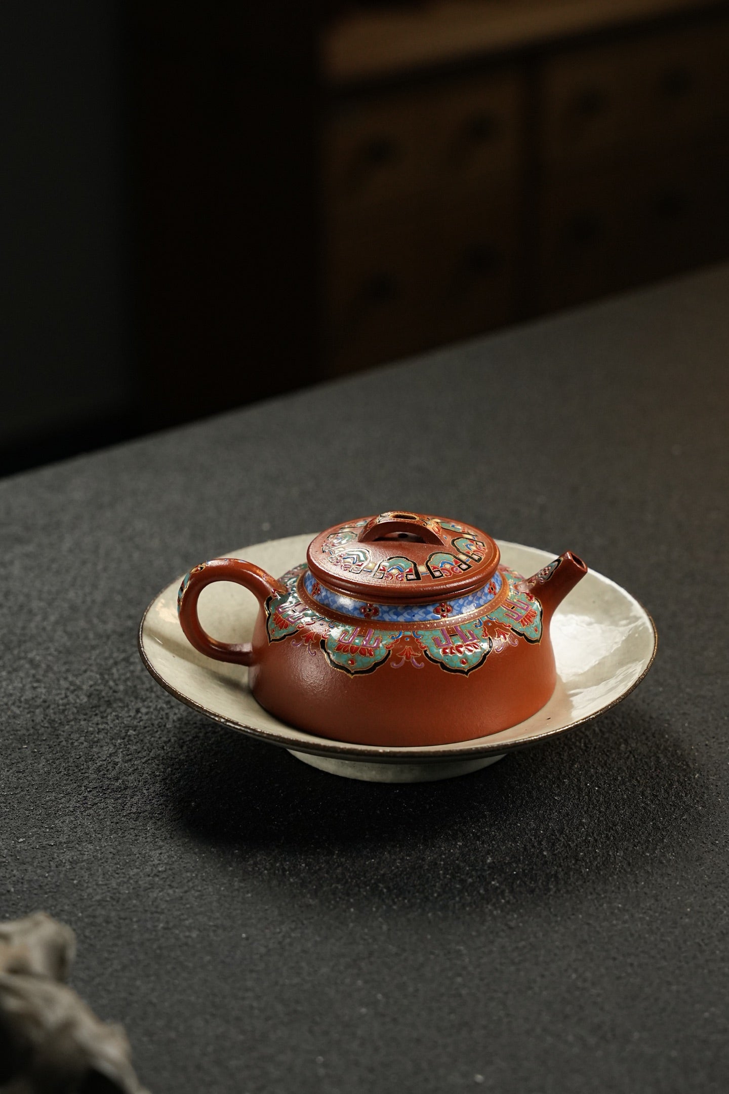 原礦頂級老朱泥空山禪韻琺瑯彩紫砂壺「20260111每日特價」