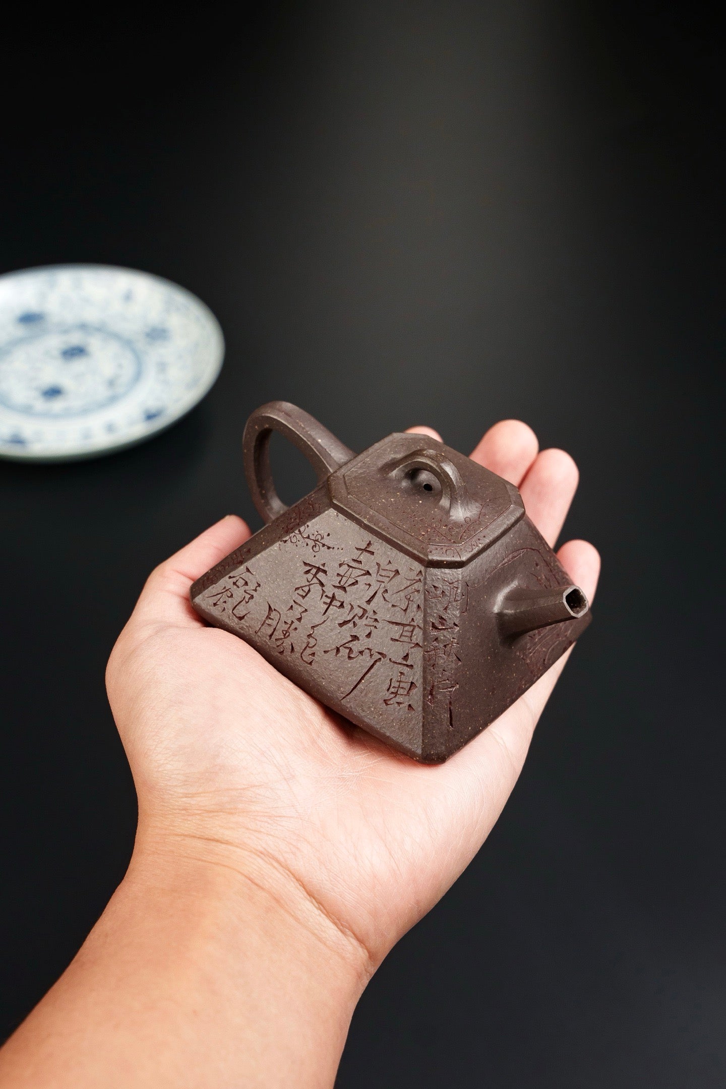 原礦頂級純料天青四方小石瓢紫砂壺「20260111每日特價」