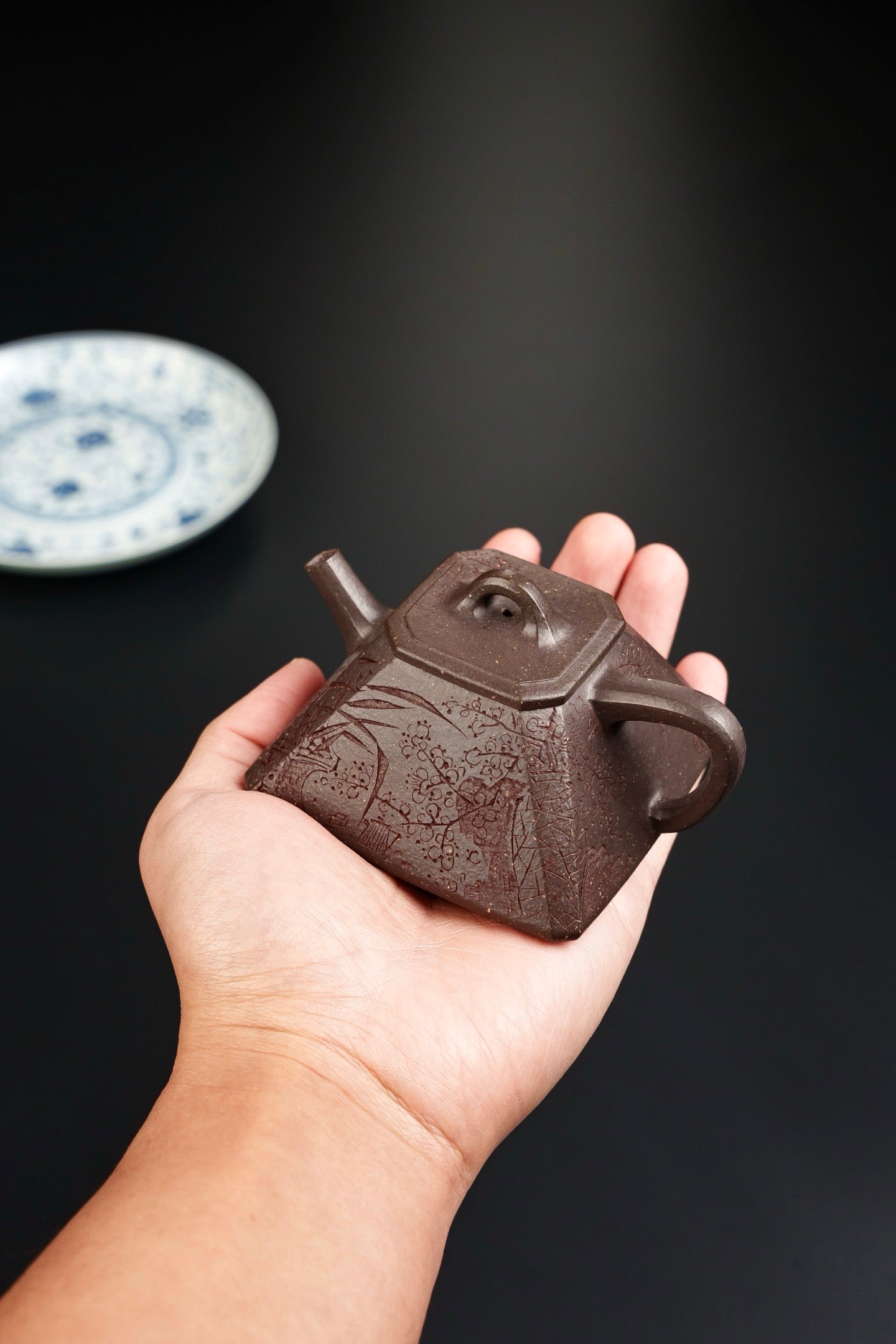 原礦頂級純料天青四方小石瓢紫砂壺「20260111每日特價」