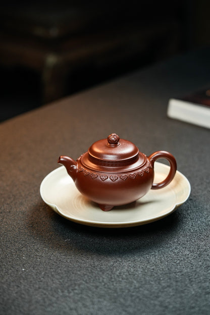 原礦頂級朱泥雲肩如意紫砂壺「20260121每日特價」