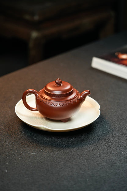 原礦頂級朱泥雲肩如意紫砂壺「20260121每日特價」