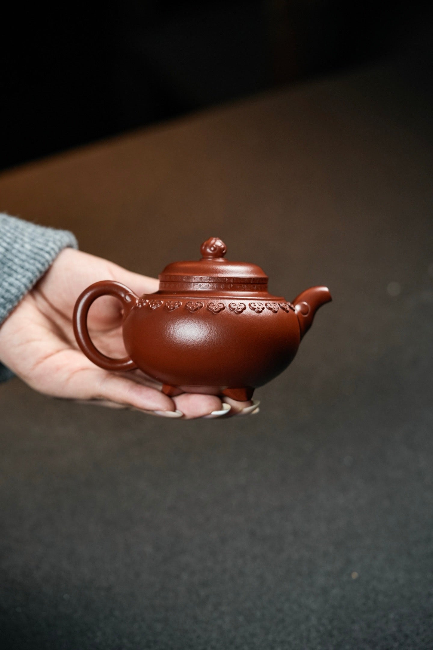 原礦頂級朱泥雲肩如意紫砂壺「20260121每日特價」