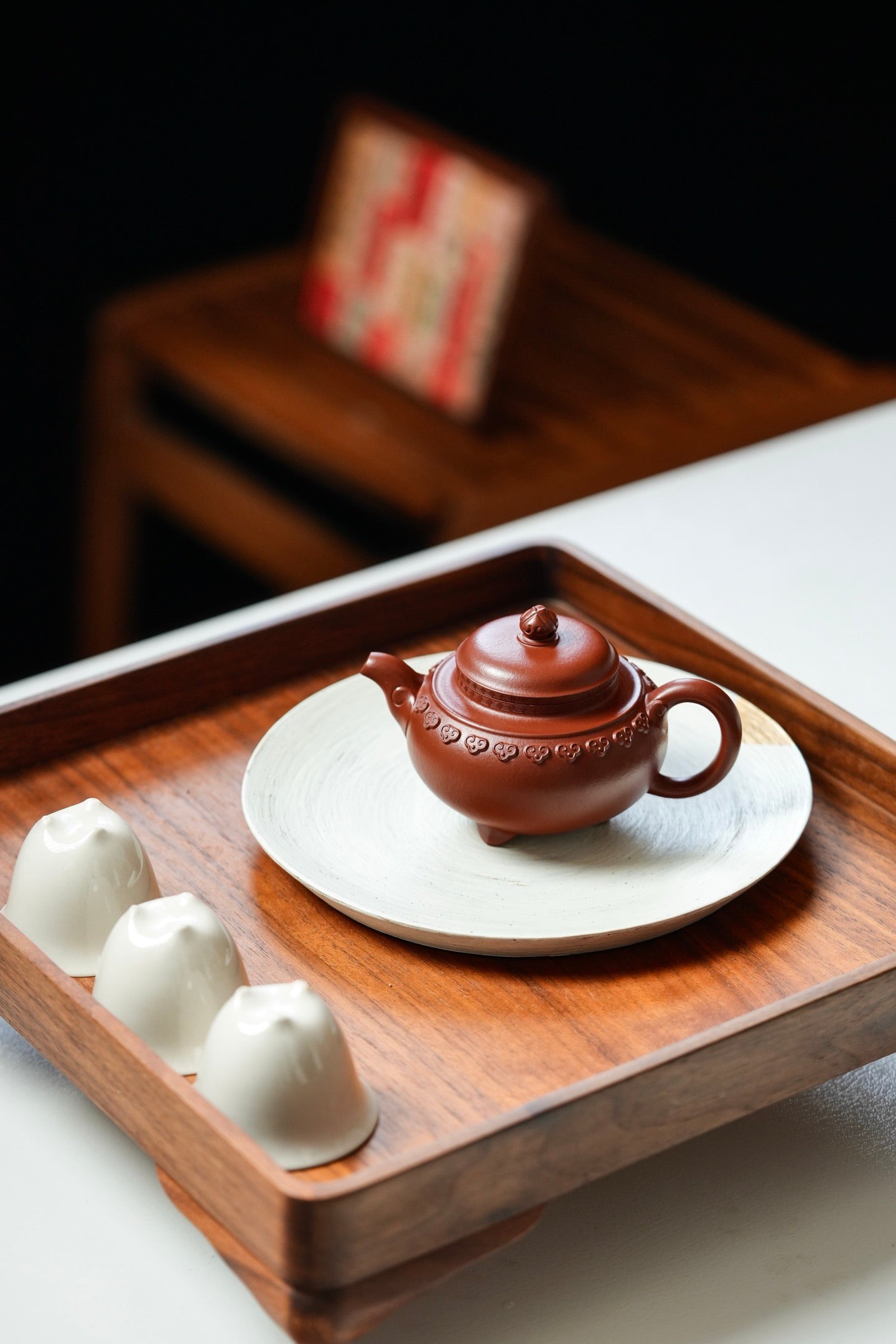 原礦頂級朱泥雲肩如意紫砂壺「20260121每日特價」