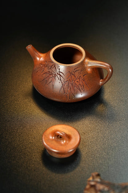 原礦紫泥柴燒子冶石瓢紫砂壺「20250628每日特價」