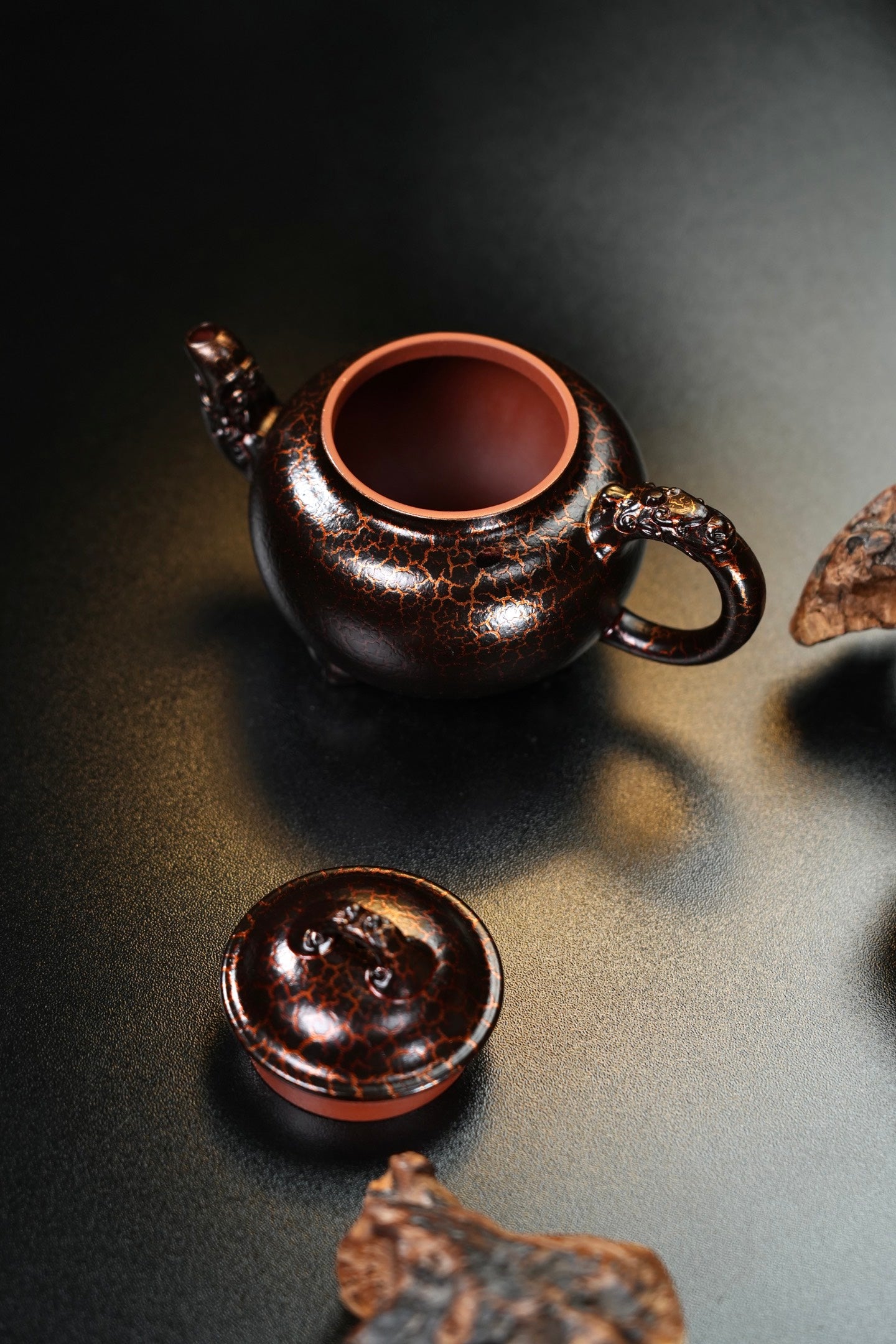 原礦朱泥貝殼燒龍吟紫砂壺「20250827每日特價」