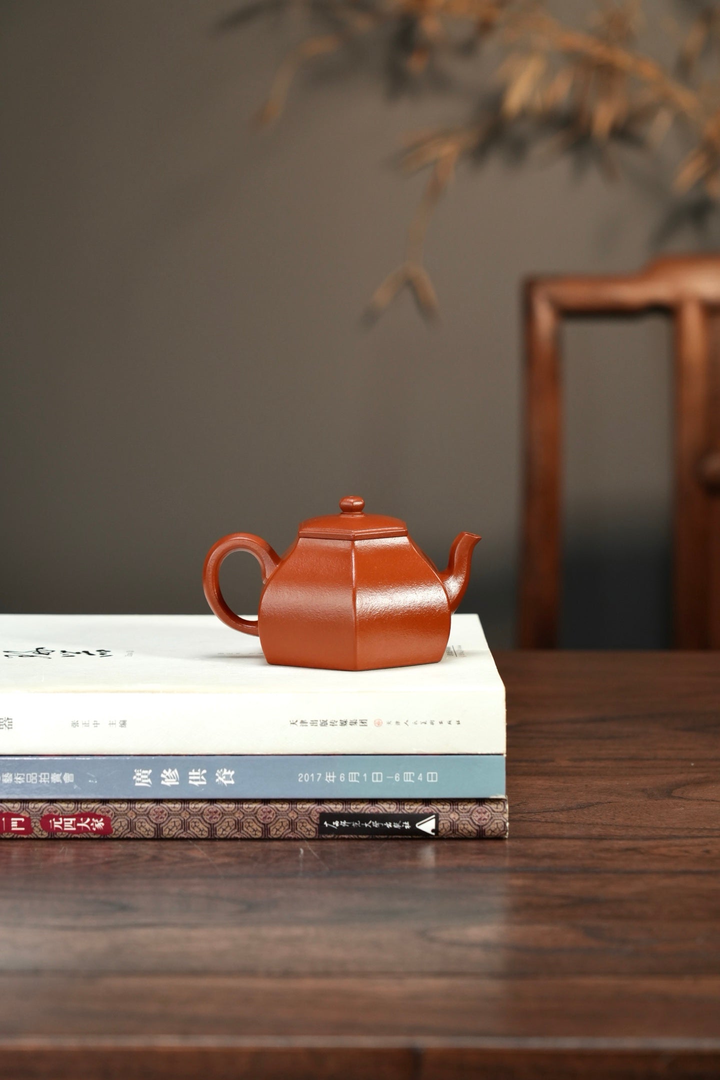 全手工原礦極品朱泥六方玲瓏紫砂壺「20251118每日特價」