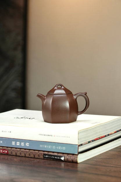 全手工原礦極品老紫泥六方秦權紫砂壺「20251118每日特價」