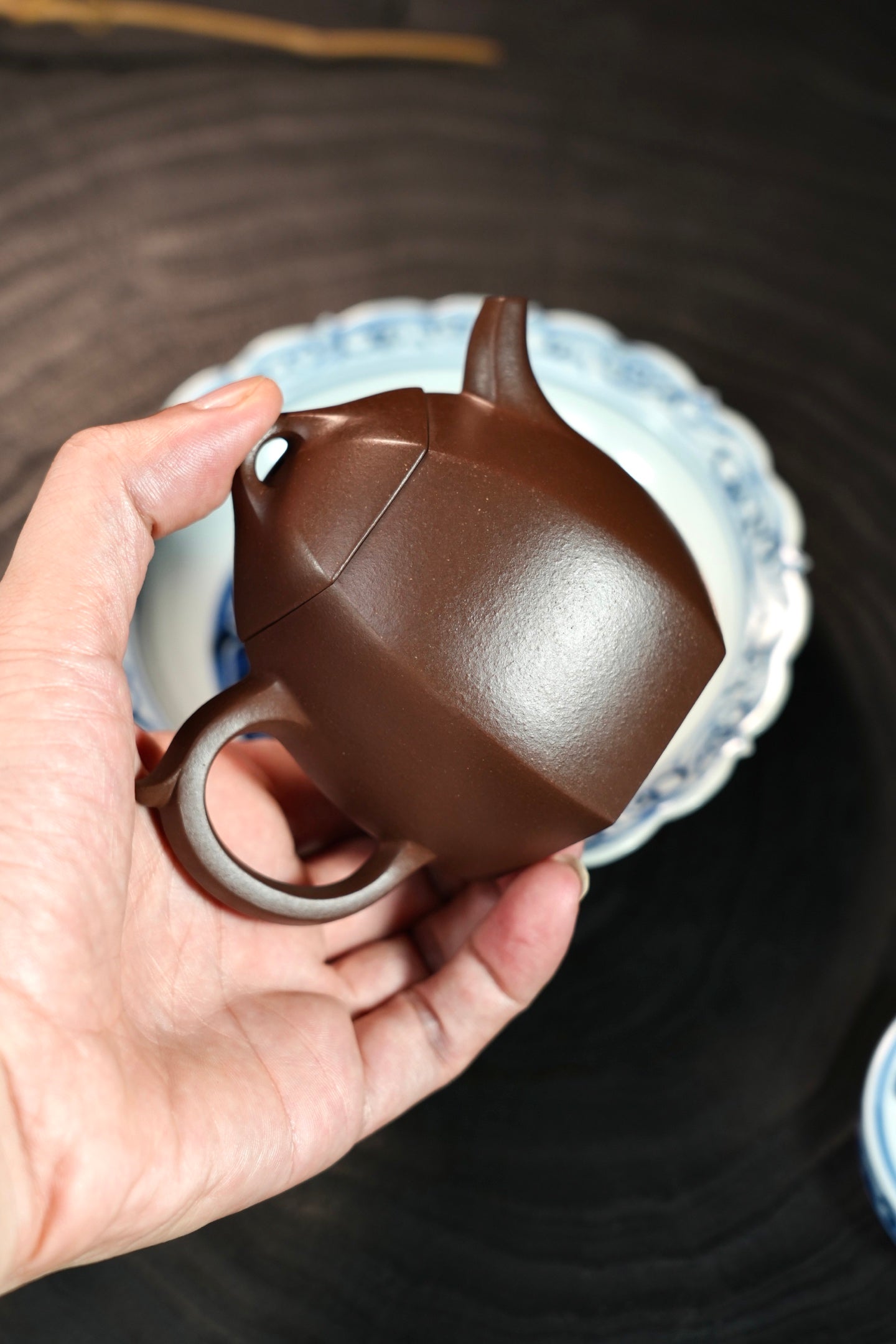 全手工原礦極品老紫泥六方秦權紫砂壺「20251118每日特價」